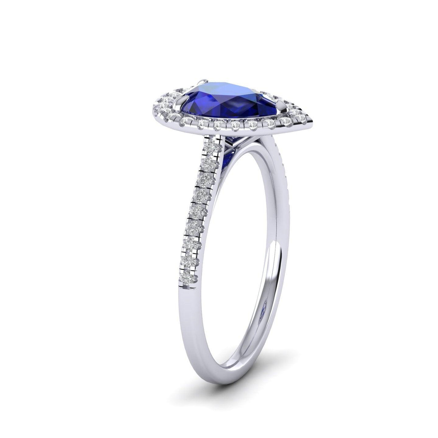 Best Offer..! 2.50Ct Tanzanite Pear & Diamond Women's Halo Engagement Ring