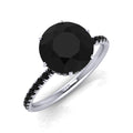 5.00 Carat Big Black Diamond Hidden Halo Engagement Ring For Women's