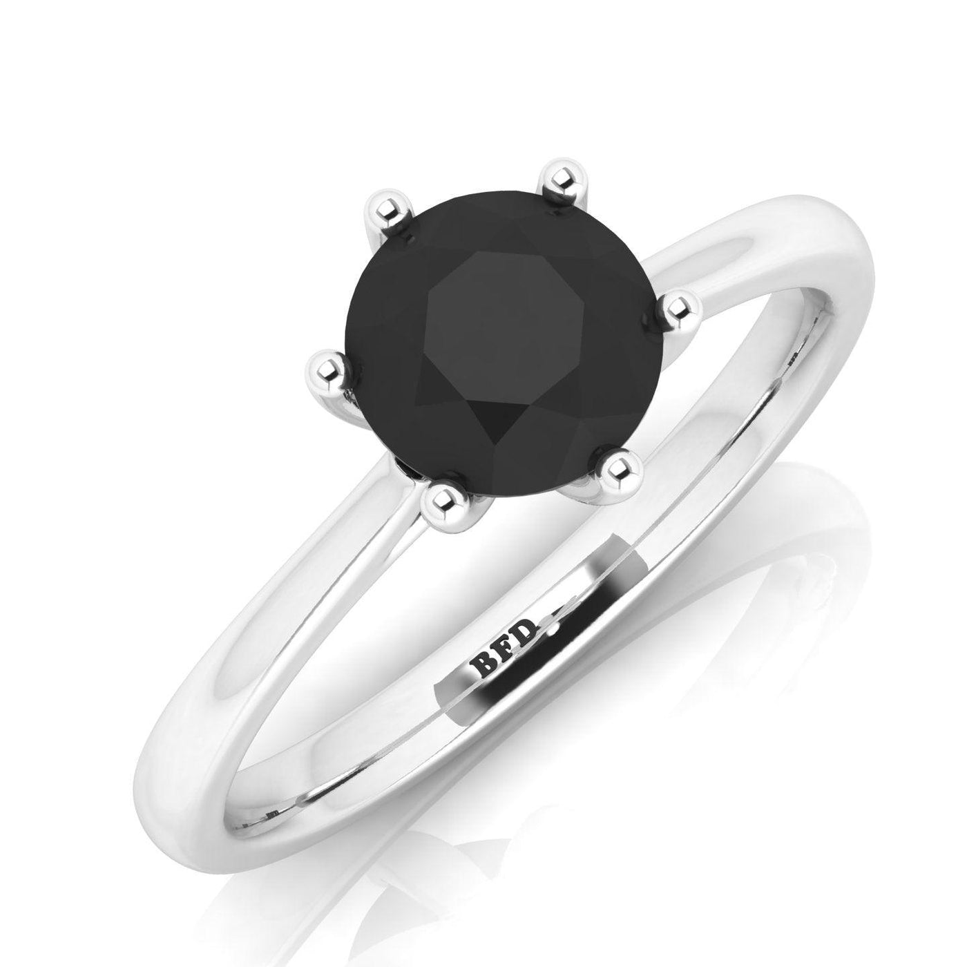 Great Deal..! 1.00CT AAA Black Round Diamond Solitaire Engagement Ring