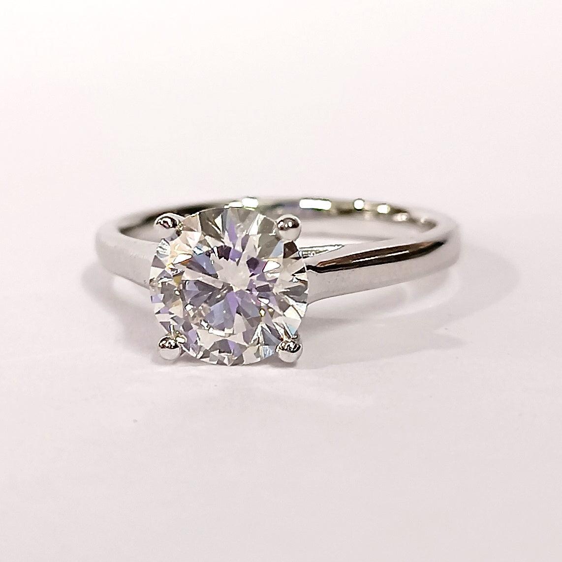 Special Offer ! 2.65CT H/VVS Huge Round Diamond Solitaire Engagement Ring in Platinum