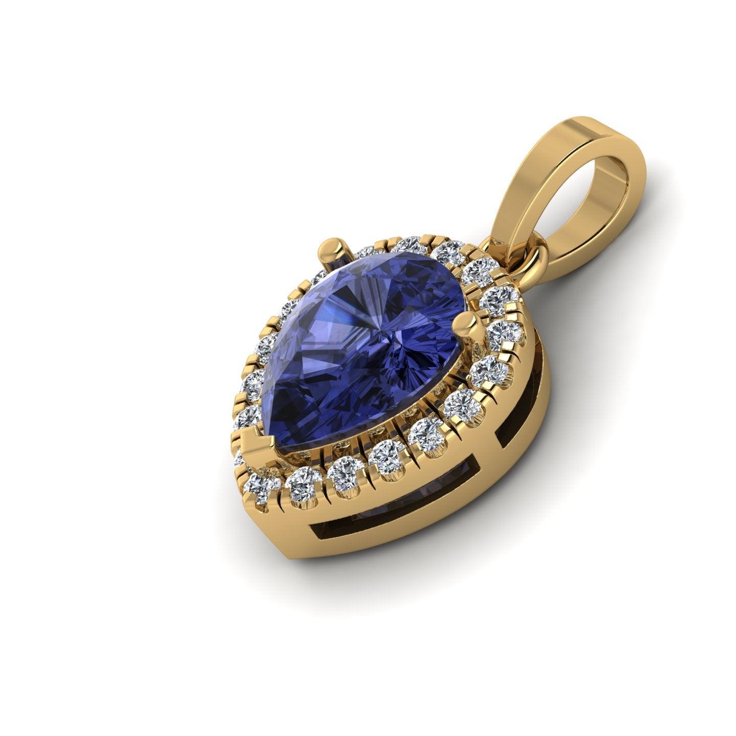 Pear Shape Tanzanite & diamond Women's Pendant - 2.00 Carat