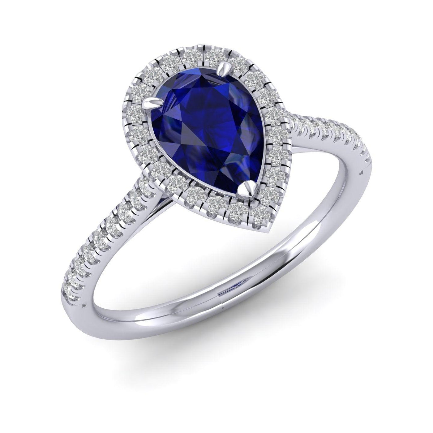 Best Offer..! 2.50Ct Tanzanite Pear & Diamond Women's Halo Engagement Ring