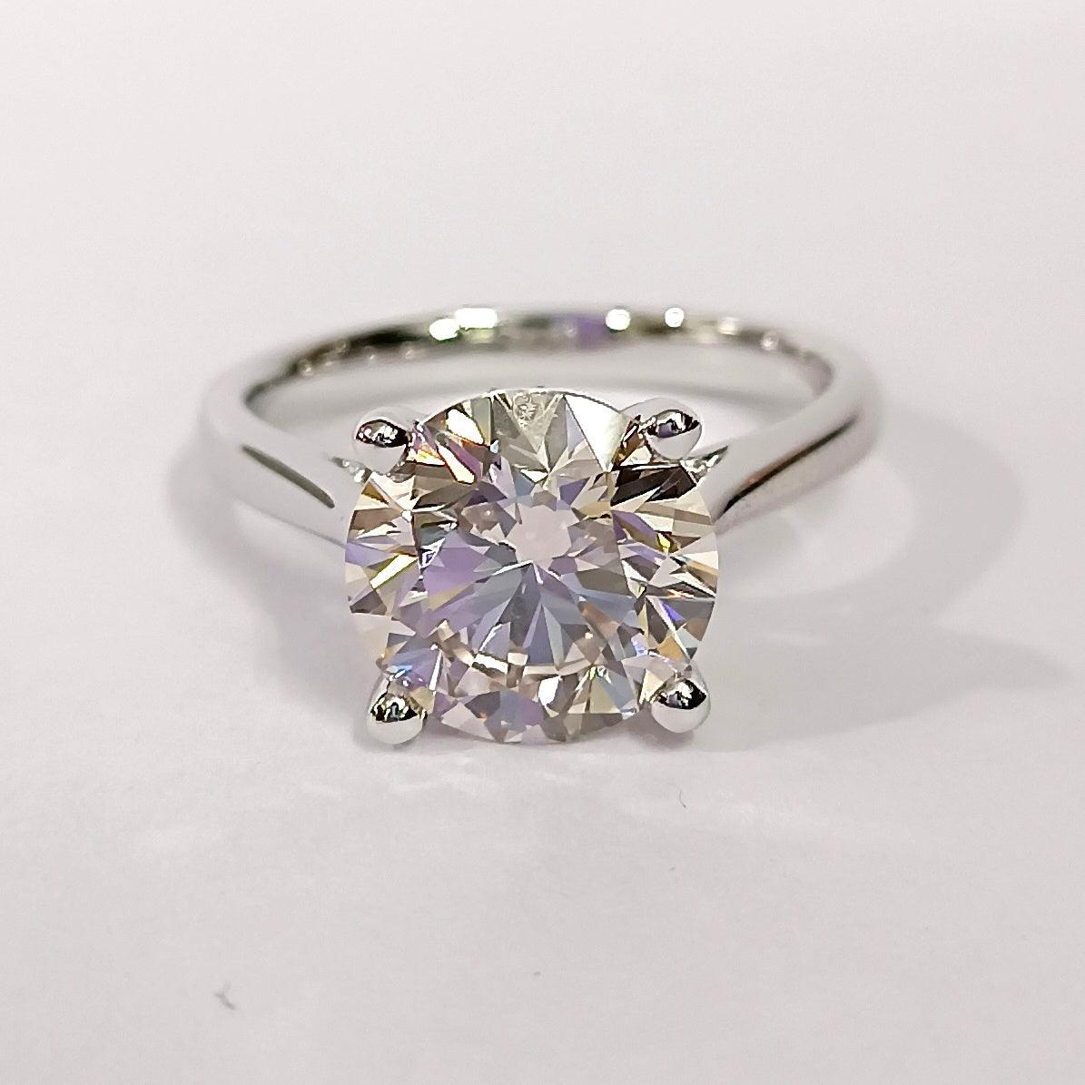 Huge Round Diamond Solitaire Engagement Ring in Platinum 2.00Ct - 3.00Ct