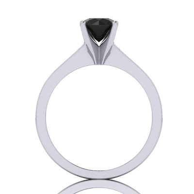 Best Offer..! 1.25CT AAA Black & White Diamond Claw Set Engagement Ring