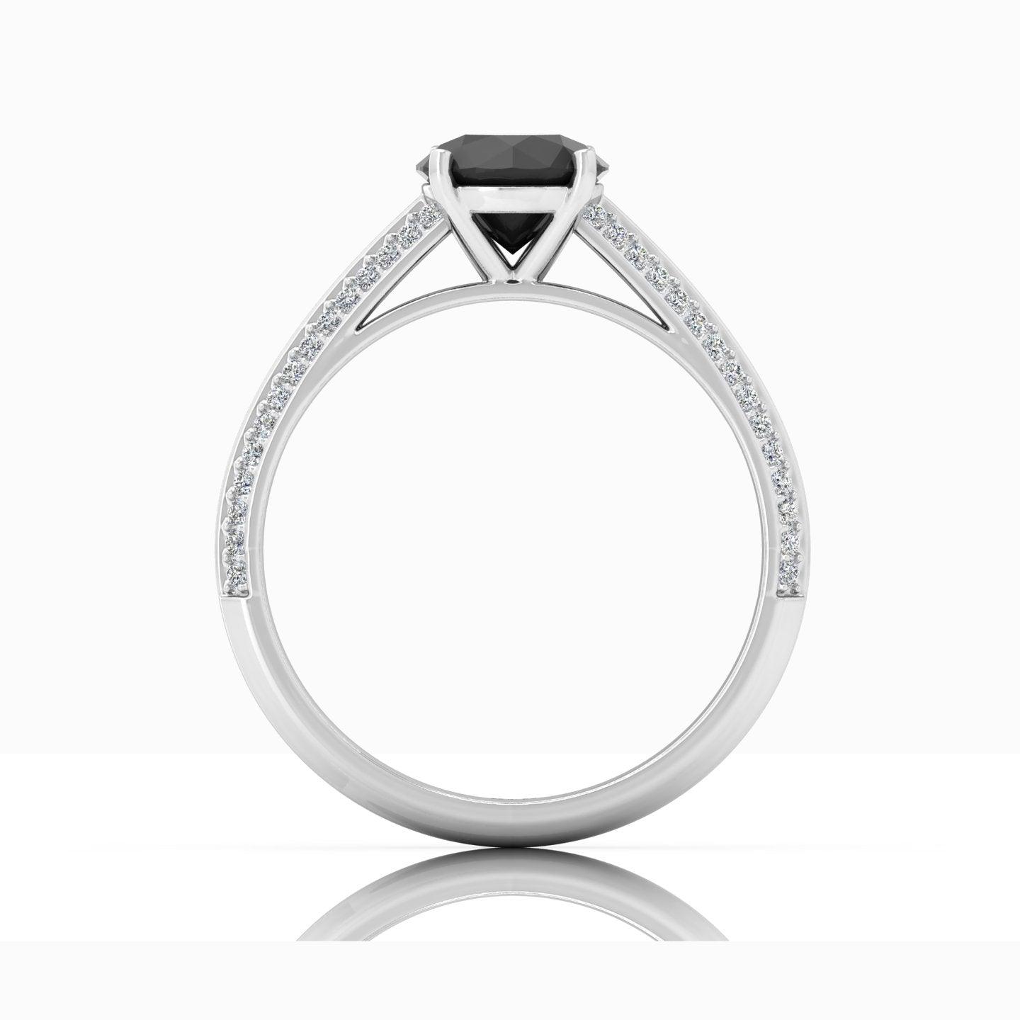Black Diamond Engagement Ring With Shoulders 0.50 Carat F/VS Lab Grown Diamond In Variant Metal
