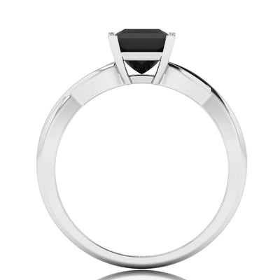 Great Offer..! 1.00CT AAA Black Princess cut Diamond Solitaire Engagement Ring