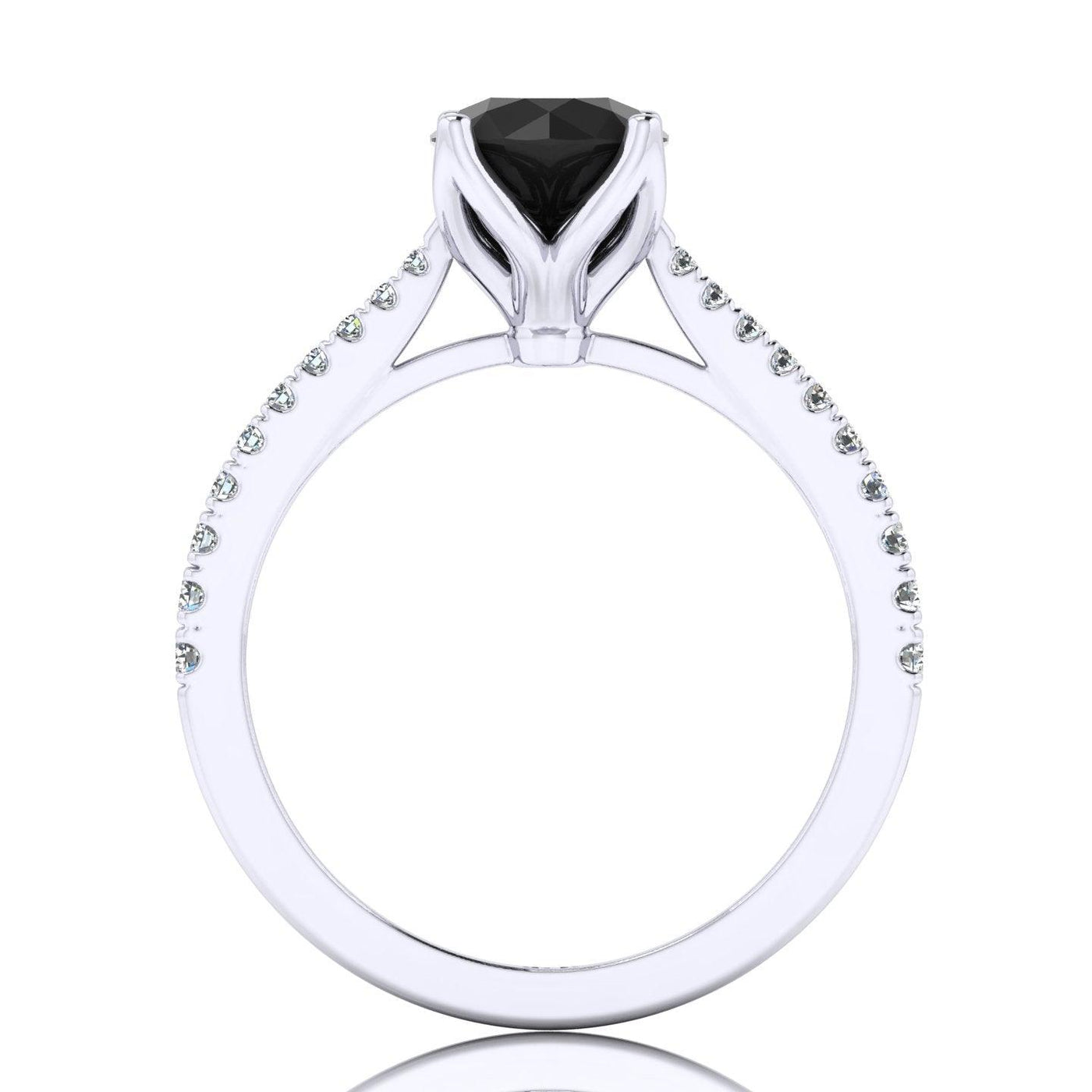 Great Deal For Her..! 1.20 Carat Black & White Diamond Solitaire engagement In UK Hallmarked