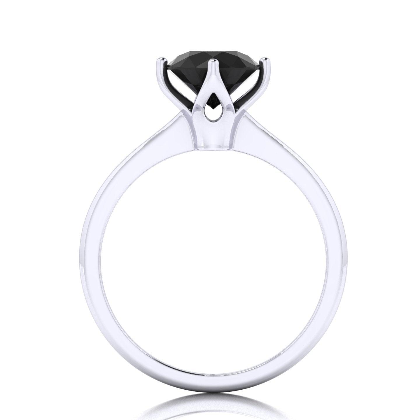 Best Deal..! Claw Set 1.00 Carat Black Diamond Solitaire Engagement Ring For Her