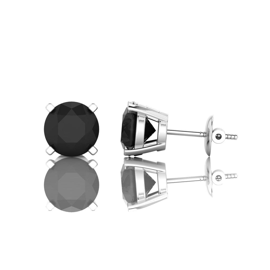 1.00 carat Black Diamond Claw Set Stud Earrings For Her
