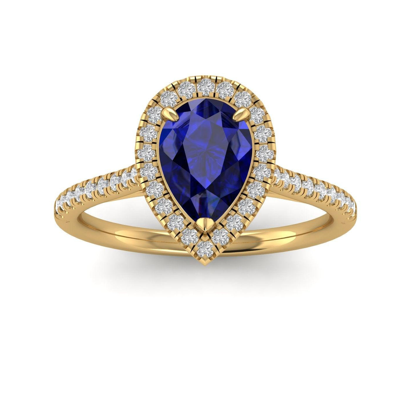 Best Offer..! 2.50Ct Tanzanite Pear & Diamond Women's Halo Engagement Ring