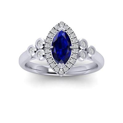 Last Piece ! 1.30Ct Tanzanite & Diamond Halo Designer Engagement Ring In Heavy Platinum