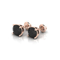 1.00 carat Black Diamond Claw Set Stud Earrings For Her