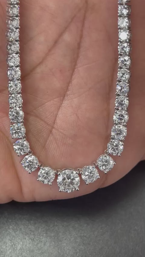 Lab Diamond Graduated Necklace 25.00ct D/VVS Quality in 9k / 18k Gold