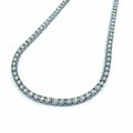 Last Pieces ! 3.00Ct Round Diamond Straight Line Tennis Necklace in Hallmarked Heavy White Gold 20 Grams