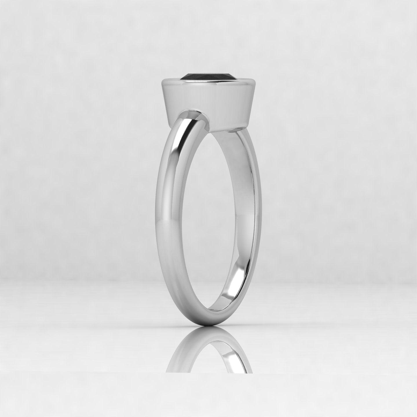 Great Offer..! Bezel Set Black Diamond Solitaire Engagement Ring - 1.00 carat