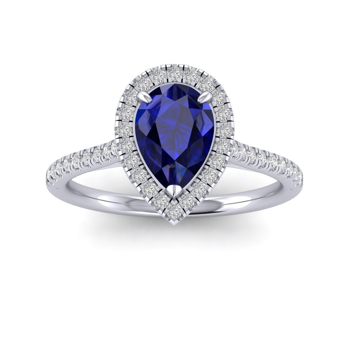 Best Offer..! 2.50Ct Tanzanite Pear & Diamond Women's Halo Engagement Ring