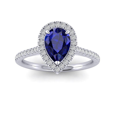 Best Offer..! 2.50Ct Tanzanite Pear & Diamond Women's Halo Engagement Ring