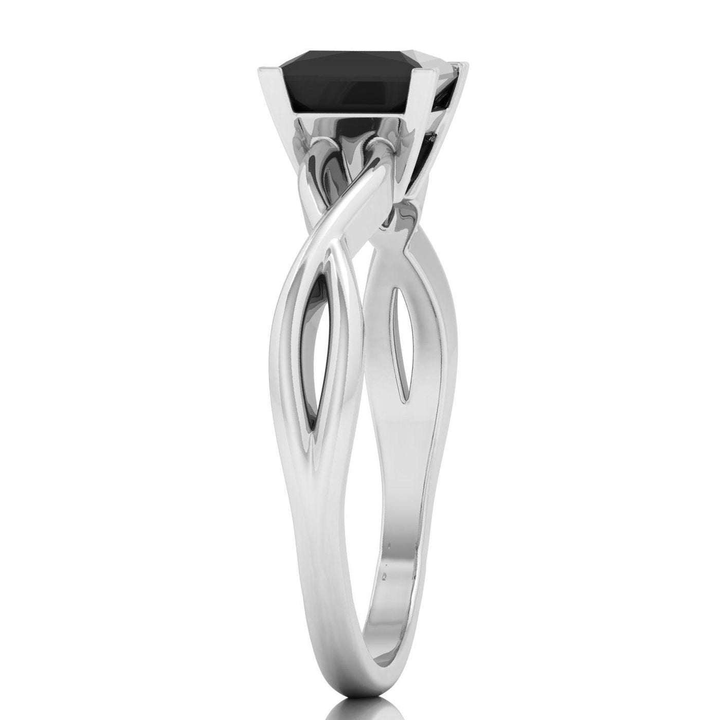 Great Offer..! 1.00CT AAA Black Princess cut Diamond Solitaire Engagement Ring