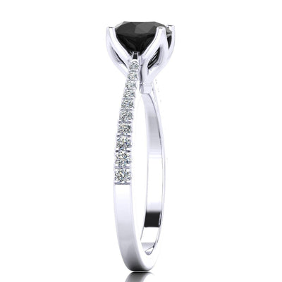 Great Deal For Her..! 1.20 Carat Black & White Diamond Solitaire engagement In UK Hallmarked