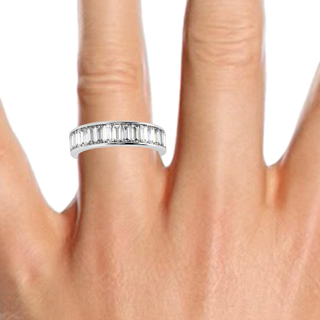 Special Deal..! 1.00 Ct D/VS Baguette Diamond Full Eternity Ring in Hallmarked 18k Gold