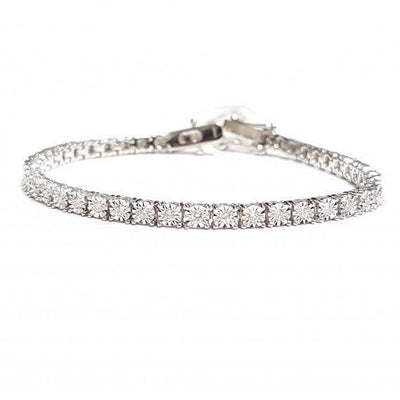 Evening Bracelet 4mm Round Diamond Tennis Bracelet Hallmarked White Gold 1.50Ct F/VS 10grams - Amada Diamonds