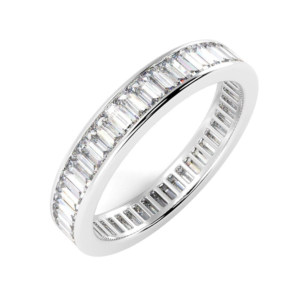 Special Deal..! 1.00 Ct D/VS Baguette Diamond Full Eternity Ring in Hallmarked 18k Gold