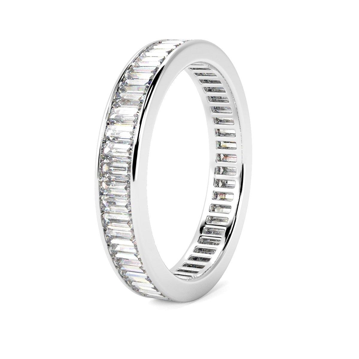 Special Deal..! 1.00 Ct D/VS Baguette Diamond Full Eternity Ring in Hallmarked 18k Gold