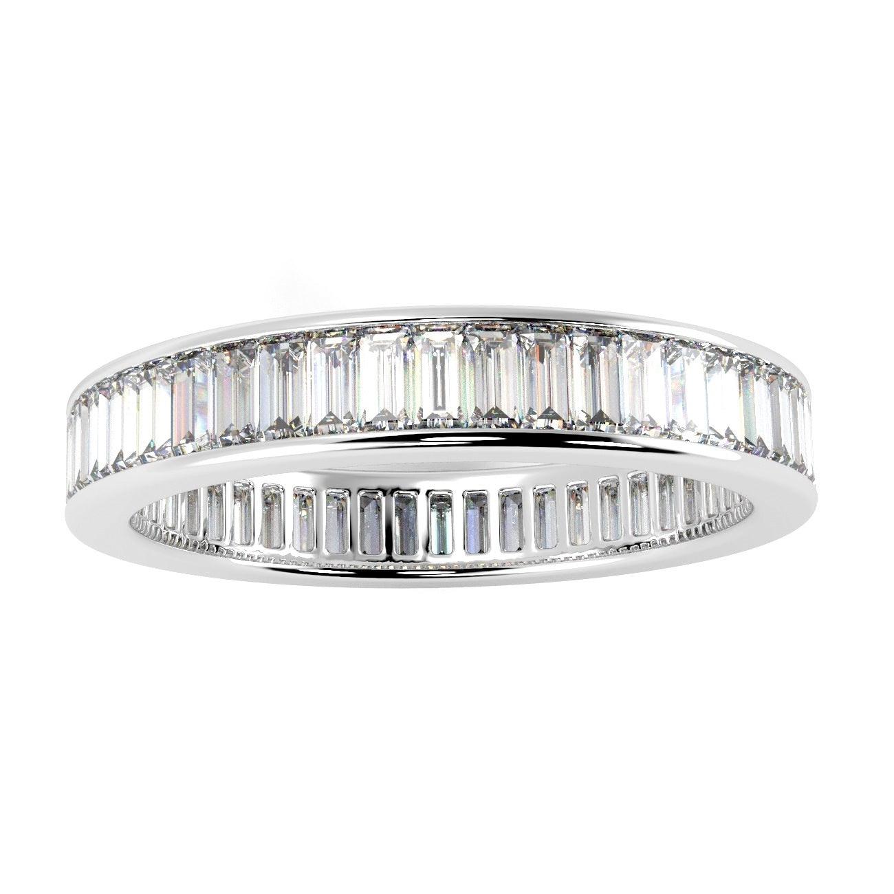 Special Deal..! 1.00 Ct D/VS Baguette Diamond Full Eternity Ring in Hallmarked 18k Gold