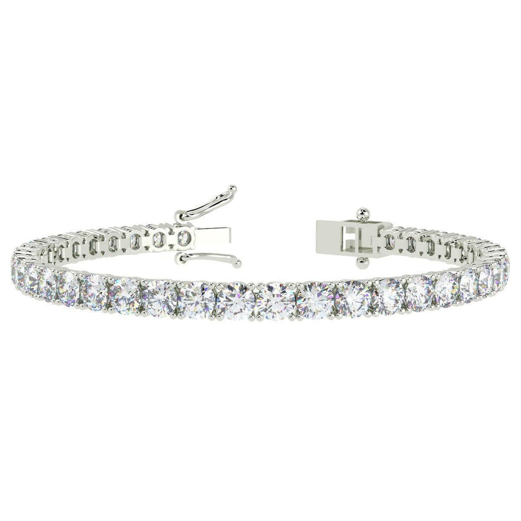 Best Seller Natural Round Diamond Tennis Bracelet in 18k White Gold - 7.10 Carat - Amada Diamonds