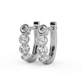 Round Diamond Bezel Set Hoop Earrings in 18K Gold And Platinum - Amada Diamonds