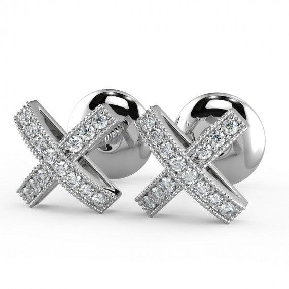 The Diamond Kiss Studs Earrings in 18K Gold