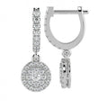 Round Diamond Hoop with Hanging Halo Earring in 18K Gold