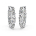 U Prong Natural Diamond Studded Hoop Earrings for women crafted In 18K Gold - Amada Diamonds