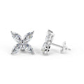 D/VS Lab Grown Marquise Diamond Victorian Stud Earrings in 18k White Gold (0.50ct - 1.00ct)