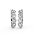 Round Diamond Halo Hoop Earrings in 18K Gold