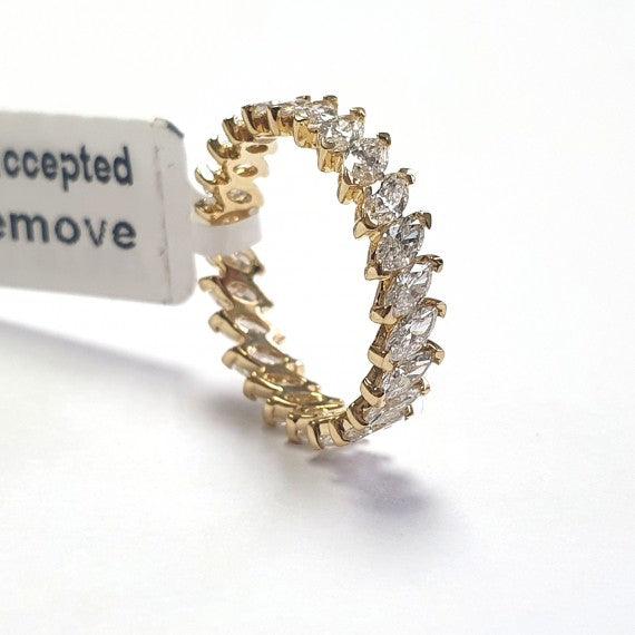 Marquise Diamond Full Eternity Ring in 18k Yellow Gold 2.00 Carat F/VS