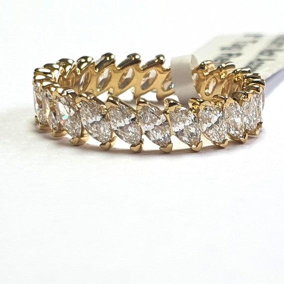 Marquise Diamond Full Eternity Ring in 18k Yellow Gold 2.00 Carat F/VS
