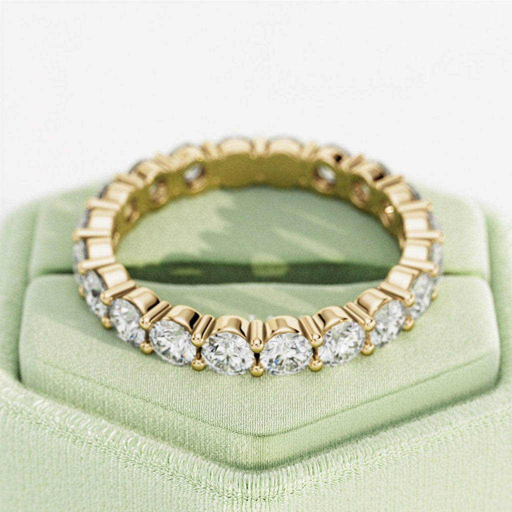 Round Lab Diamond Claw Set Full Eternity Ring for Women's - 2.00Ct - 3.00Ct - D/VS
