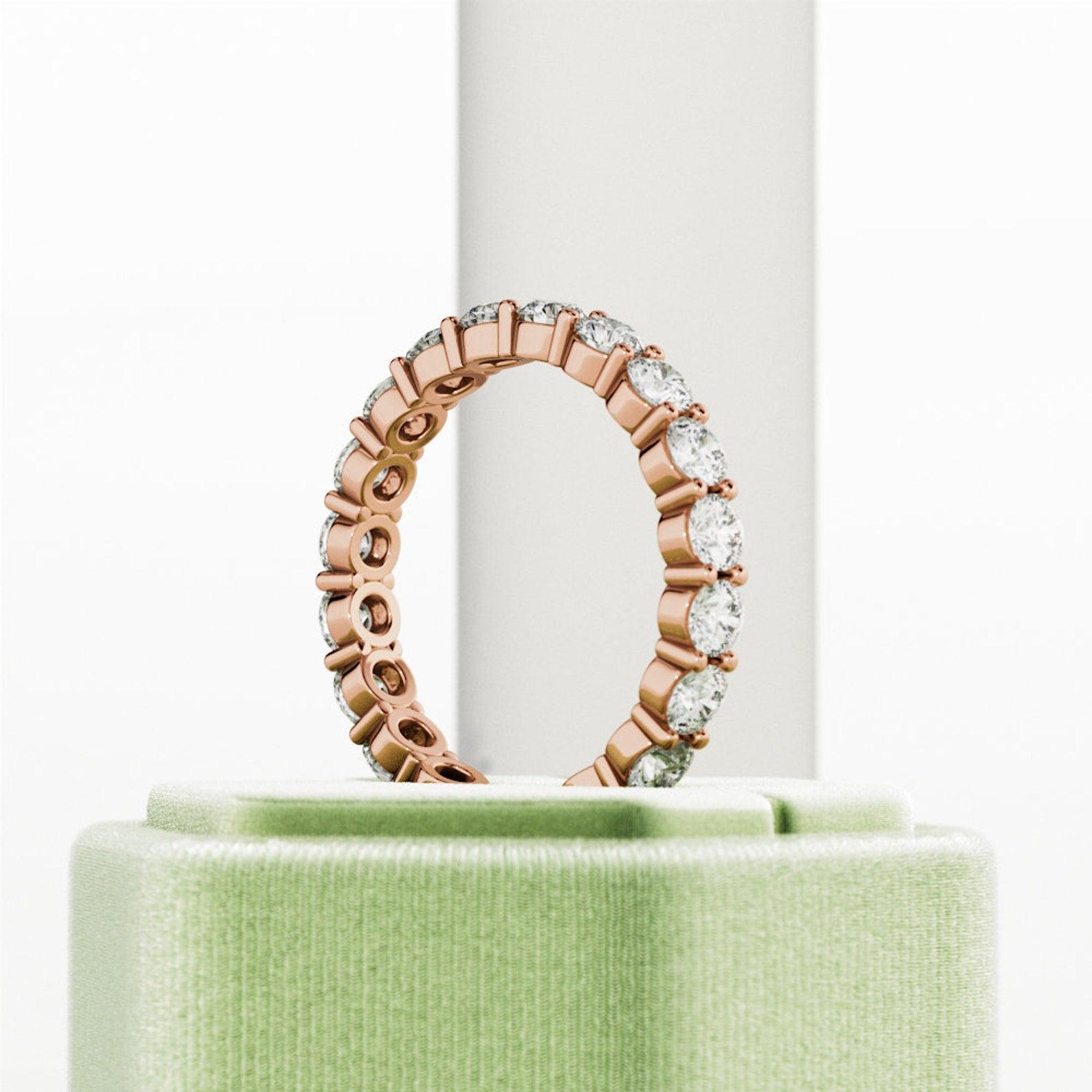 Round Lab Diamond Claw Set Full Eternity Ring for Women's - 2.00Ct - 3.00Ct - D/VS