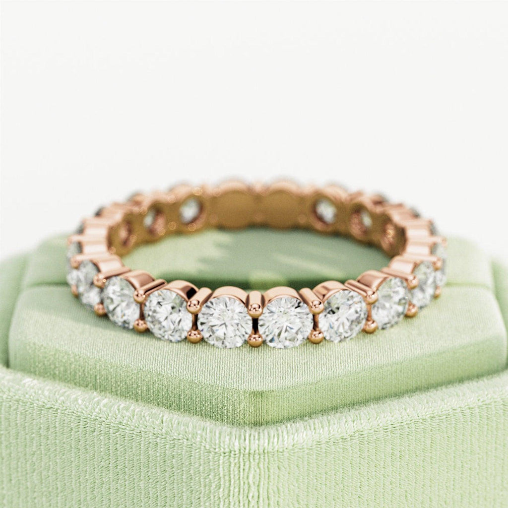 Round Lab Diamond Claw Set Full Eternity Ring for Women's - 2.00Ct - 3.00Ct - D/VS