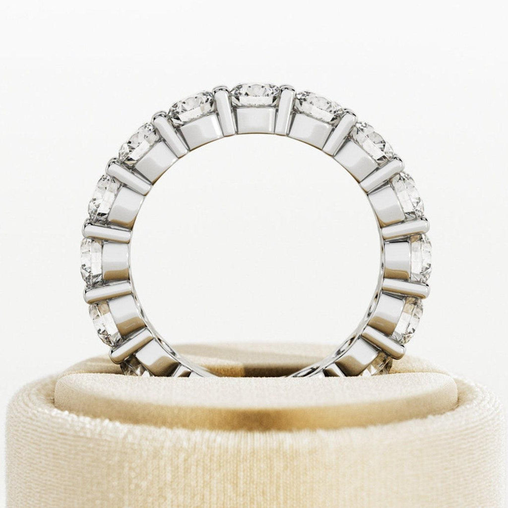 Round Diamond Claw Set Full Eternity Ring for Women's - 4.00Ct - 6.00Ct - D/VS
