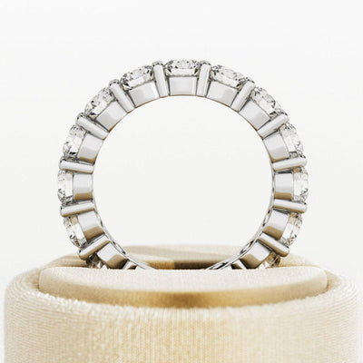 Round Diamond Claw Set Full Eternity Ring for Women's - 4.00Carat - 6.00Carat - D/VVS