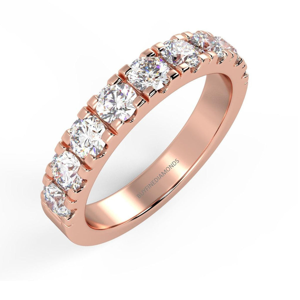 Clearance 10 Round Diamond Wedding Eternity Ring for Women's - 1.00Carat D/VVS