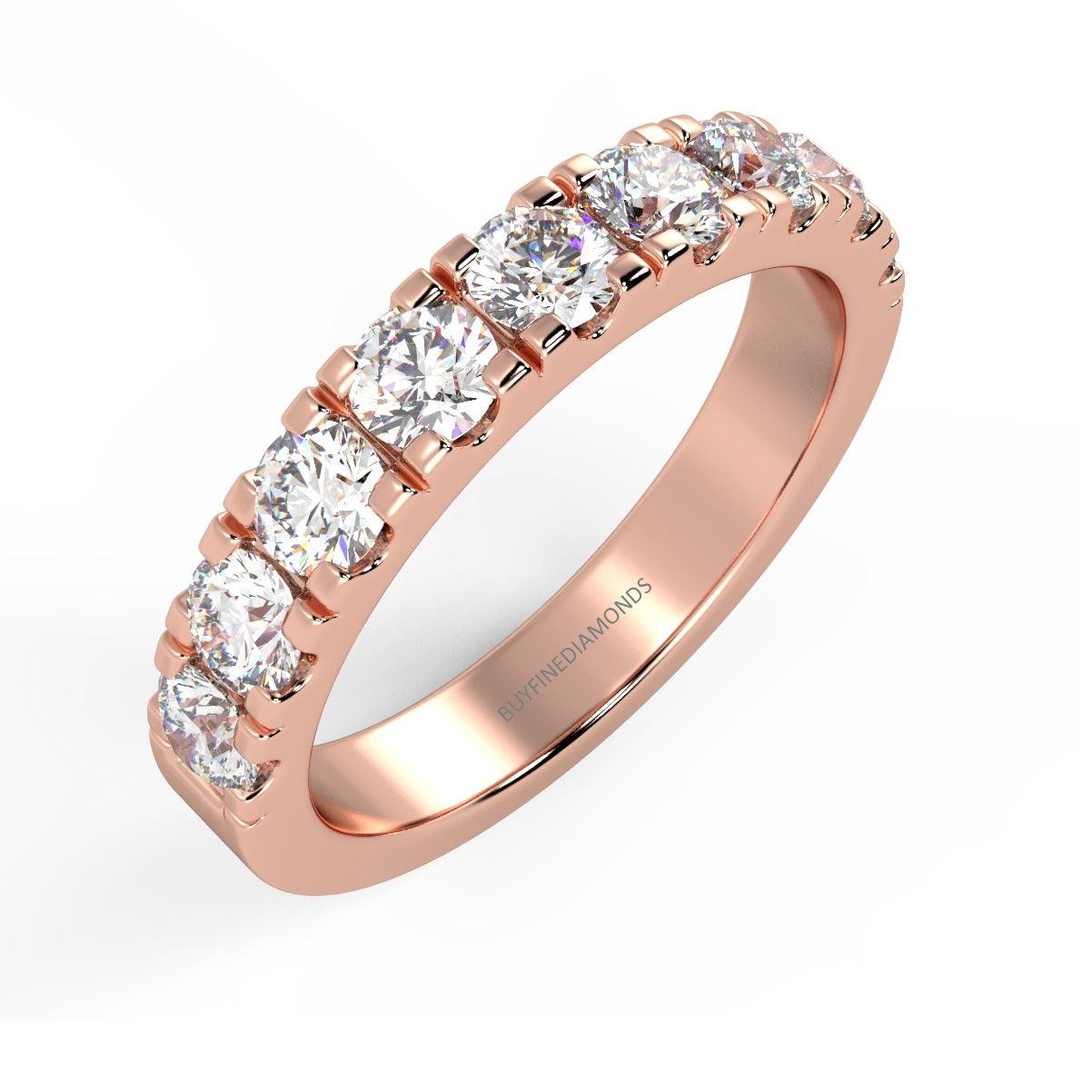 Clearance 10 Round Diamond Wedding Eternity Ring for Women's - 1.00Carat D/VVS