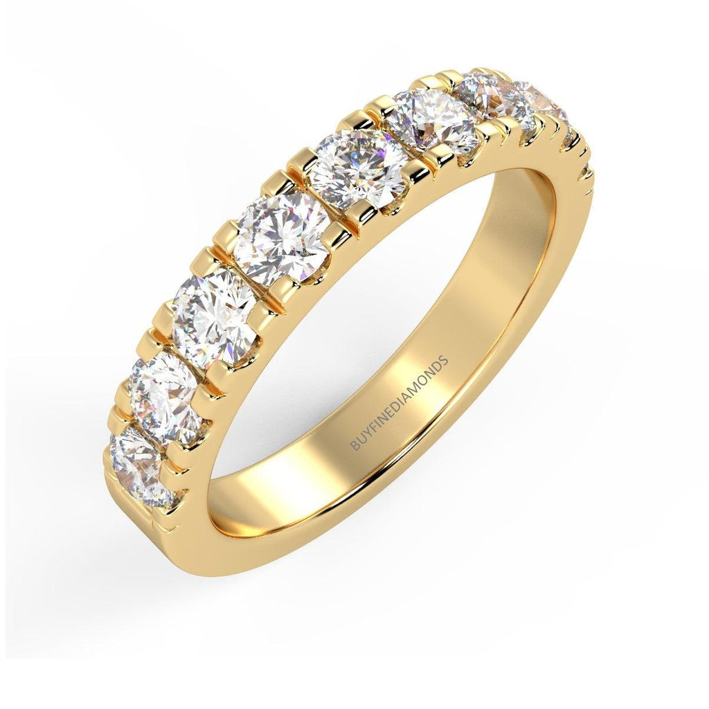 Clearance 10 Round Diamond Wedding Eternity Ring for Women's - 1.00Carat D/VVS