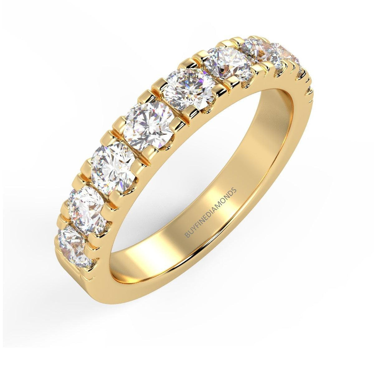 Clearance 10 Round Diamond Wedding Eternity Ring for Women's - 1.00Carat D/VVS