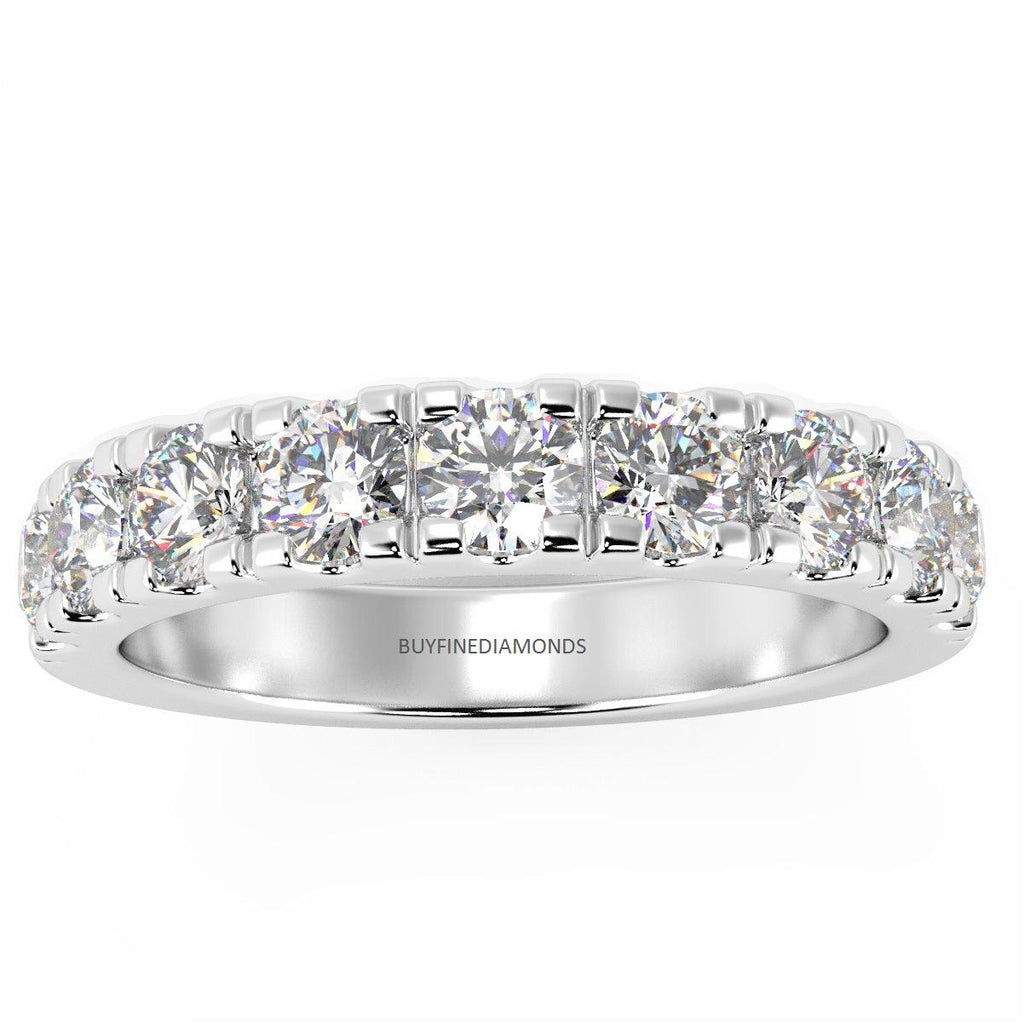 Clearance 10 Round Diamond Wedding Eternity Ring for Women's - 1.00Carat D/VVS