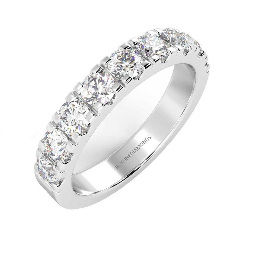 Clearance 10 Round Diamond Wedding Eternity Ring for Women's - 1.00Carat D/VVS