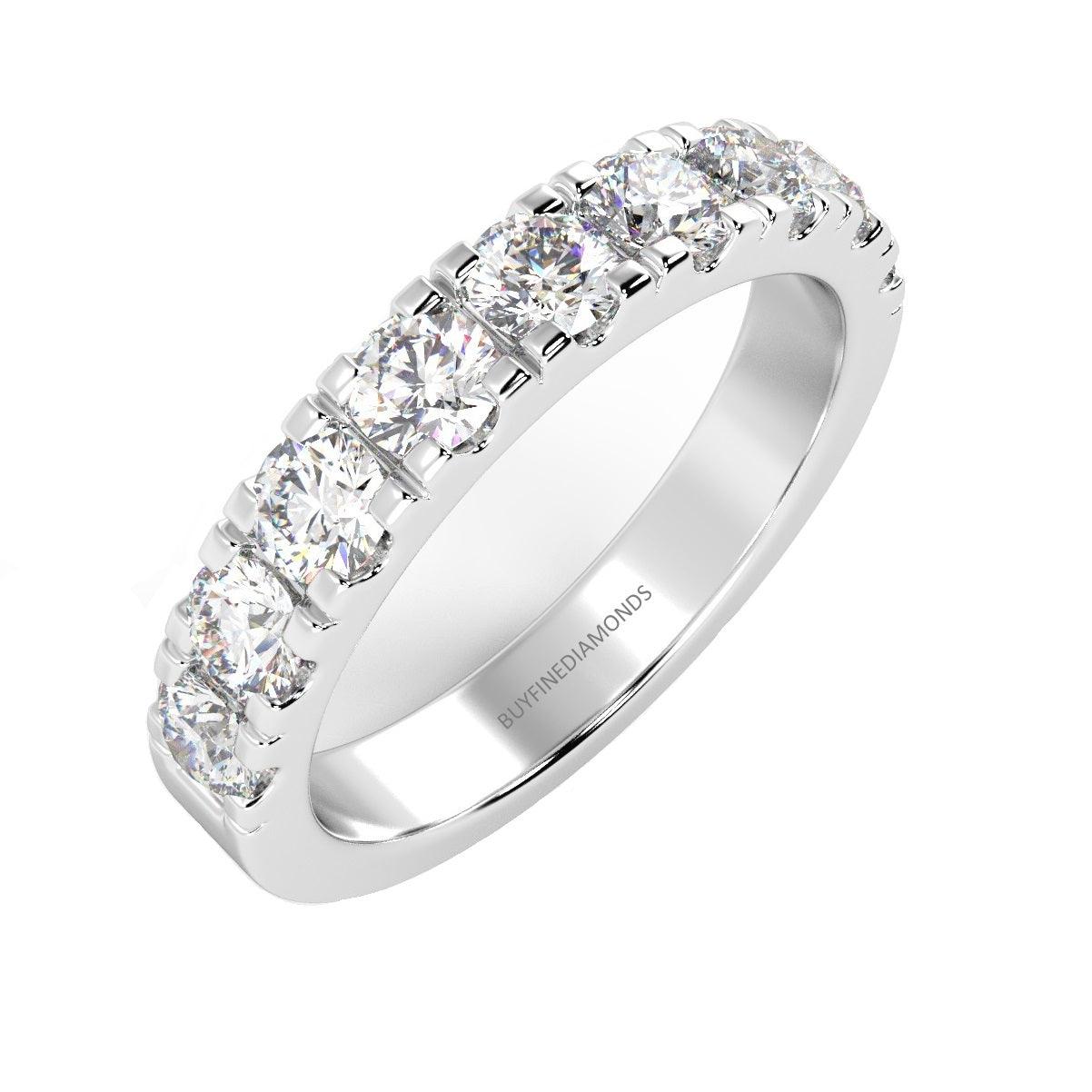 Clearance 10 Round Diamond Wedding Eternity Ring for Women's - 1.00Carat D/VVS