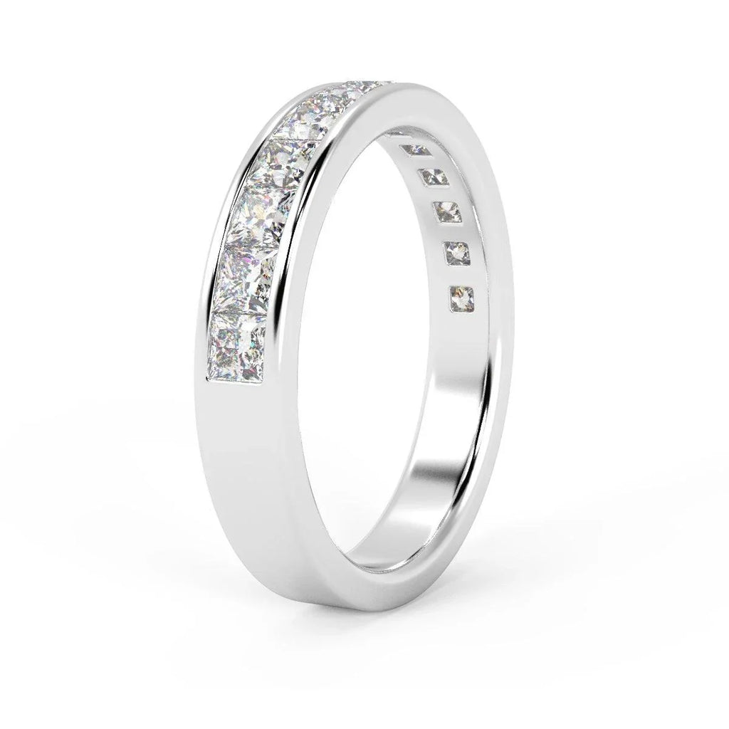 0.50CT to 1.00CT Beautiful Princess Diamond Channel Set Half Eternity Ring